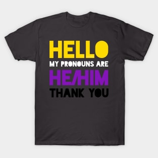 My pronouns are he/him. T-Shirt